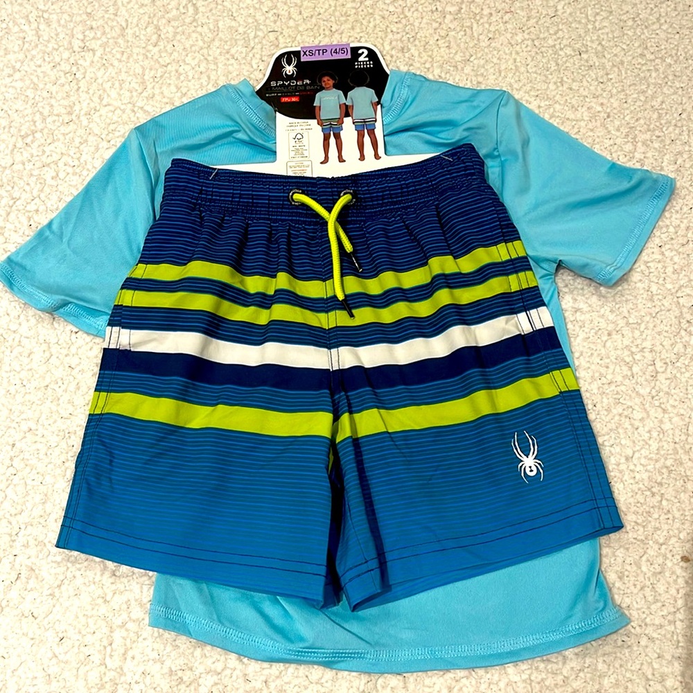 XS (4/5) Spyder 2 Piece Swim Set Boys Size 4/5